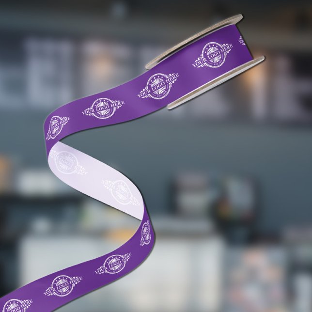 Custom Logo Pattern Promotional 1.5" Purple Satin Ribbon (Creator Uploaded)