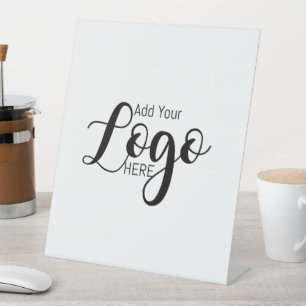 Custom Logo Pedestal Sign, Business Display Stand Sign
