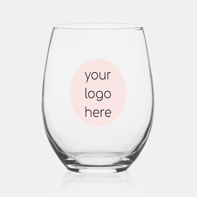 Custom Logo Personalized Stemless  Stemless Wine Glass (Front)