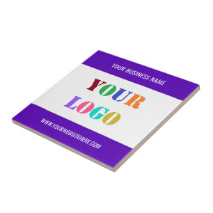 Custom Logo Phot Text Ceramic Tile - Your Colours