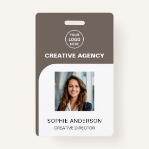 Custom Logo Photo Bar Code Employee Staff Name ID Badge