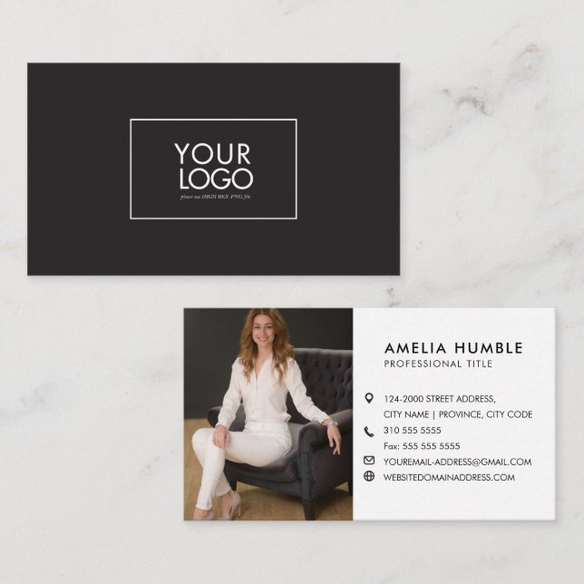 Custom Logo & Photo Business card template (Front/Back)