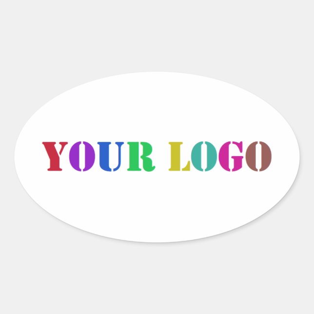 Custom Logo Photo Business Promotional Personalise Oval Sticker (Front)