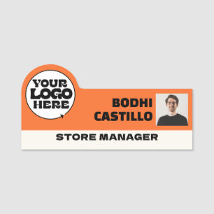 Custom Logo Photo ID Title Employee Badge Name Tag