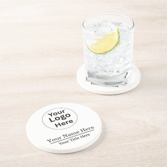 Custom Logo Photo Name Simple  Minimal  Coaster (Side)