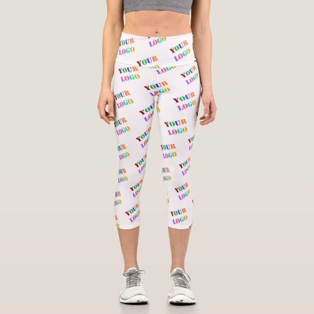 Custom Logo Photo Promotional Personalised Modern  Capri Leggings (Front)