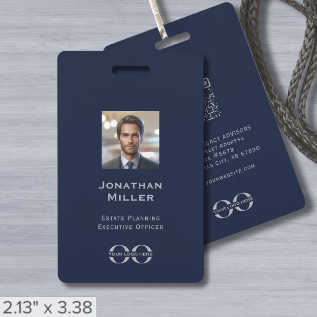 Custom Logo Photo QR Code Employee ID Badge (Creator Uploaded)