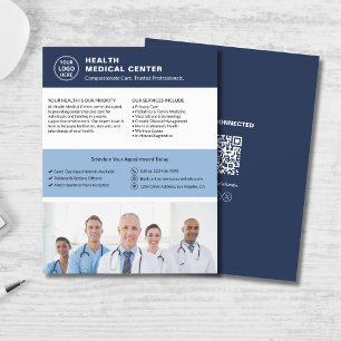 Custom Logo Photo QR Healthcare Clinic Doctor Flyer