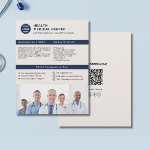 Custom Logo Photo QR Healthcare Clinic Doctor Flyer