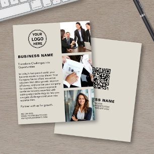 Custom Logo Photo QR Modern Corporate Business Flyer
