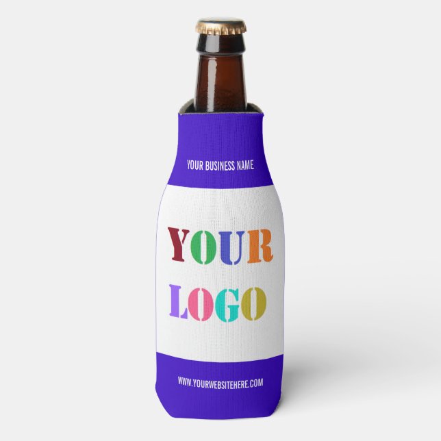 Custom Logo Photo Text Bottle Cooler - Your Colour (Bottle Front)