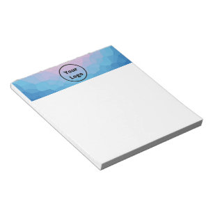 Custom logo pink and blue mosaic notepad