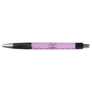Custom logo pink and white wavy stripes
