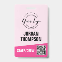 Custom logo pink corporate event QR code