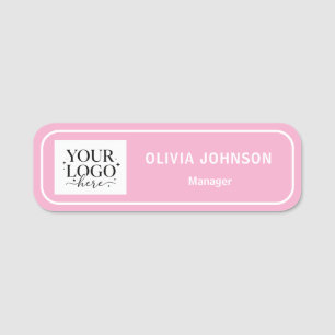 Custom Logo Pink Employee Magnetic Company Name Tag