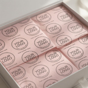 Custom Logo Pink   Personalised Business Packaging Tissue Paper