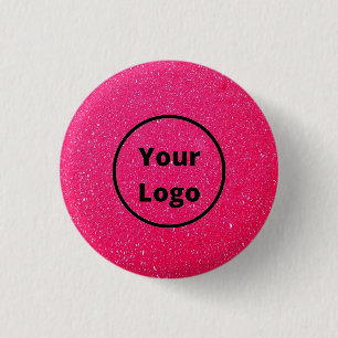 Custom logo pink rough surface print 3 cm round badge