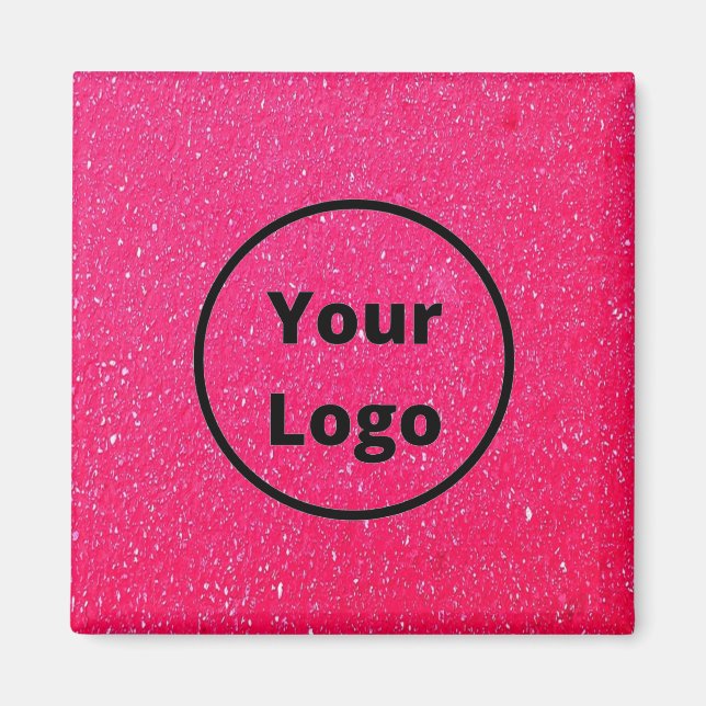 Custom logo pink rough surface print magnet (Front)