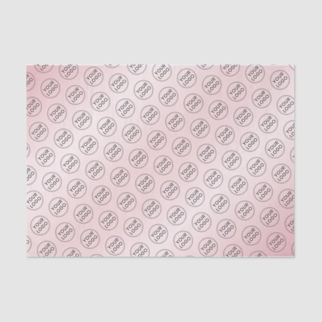 Custom logo pink tissue paper business packaging (Front)