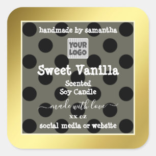 Custom Logo Product Packaging Labels Gold Black