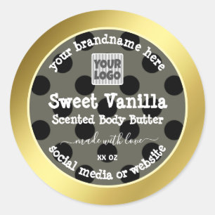 Custom Logo Product Packaging Labels Gold Black