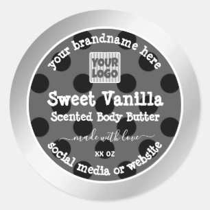 Custom Logo Product Packaging Labels Silver Frame