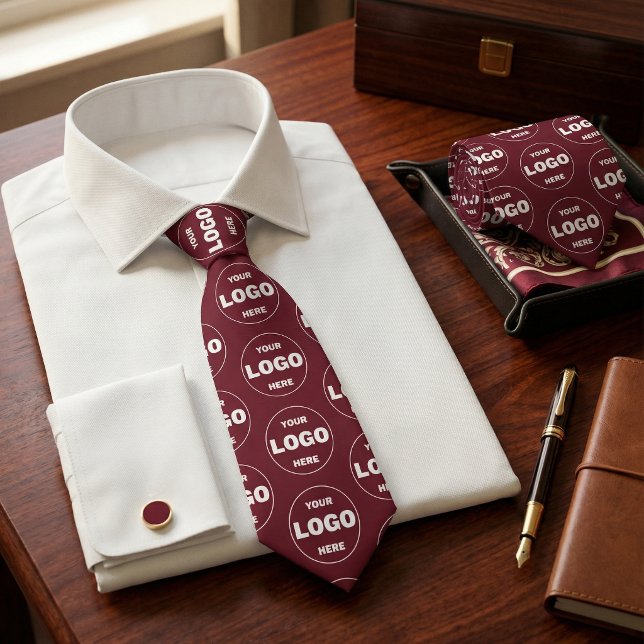 Custom Logo - Professional Branded Burgundy Wine Tie (Custom Logo - Professional Branded Burgundy Wine Neck Tie)