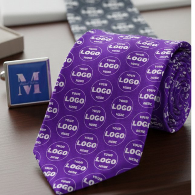 Custom Logo - Professional Branded Purple Tie (Custom Logo - Professional Branded Purple Neck Tie)
