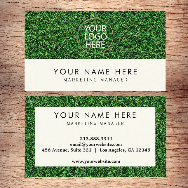 Custom Logo | professional Lawn Care Landscaping   Business Card (Creator Uploaded)