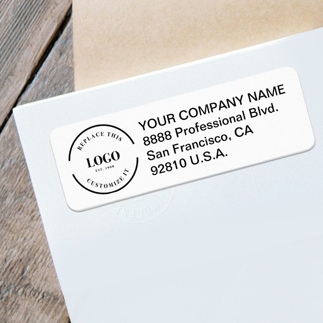 Custom Logo Professional Minimal Business  (Professional custom logo and return address label.)
