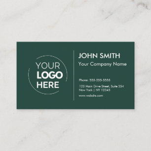 Custom Logo Professional Modern Minimalist Emerald Business Card