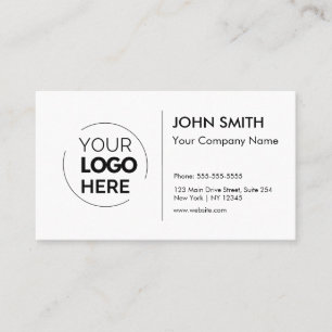 Custom Logo Professional Modern Minimalist White Business Card
