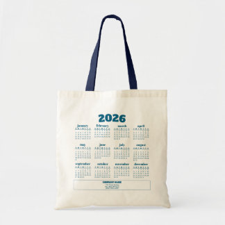 Custom Logo Promotional 2026 Calendar Tote Bag