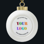 Custom Logo Promotional Business Personalised Ceramic Ball Christmas Ornament<br><div class="desc">Custom Logo and Text Promotional Business Personalised  - Add Your Logo / Image and Text / Information - Resize and move elements with customisation tool. Choose / add your favourite background colour !</div>