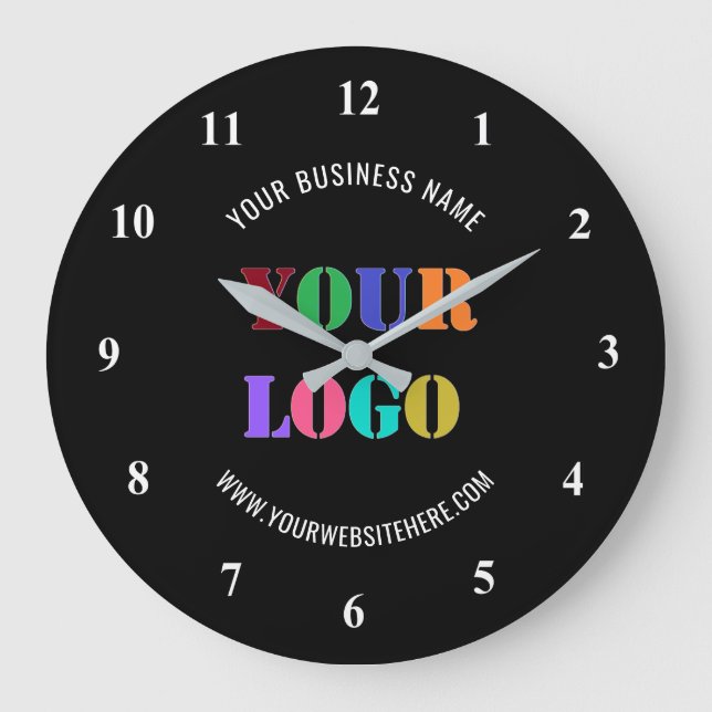 Custom Logo Promotional Business Personalised - Large Clock (Front)