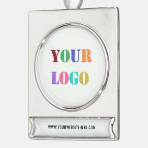 Custom Logo Promotional Business Personalised Silver Plated Banner Ornament