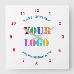 Custom Logo Promotional Business Personalised Your Square Wall Clock