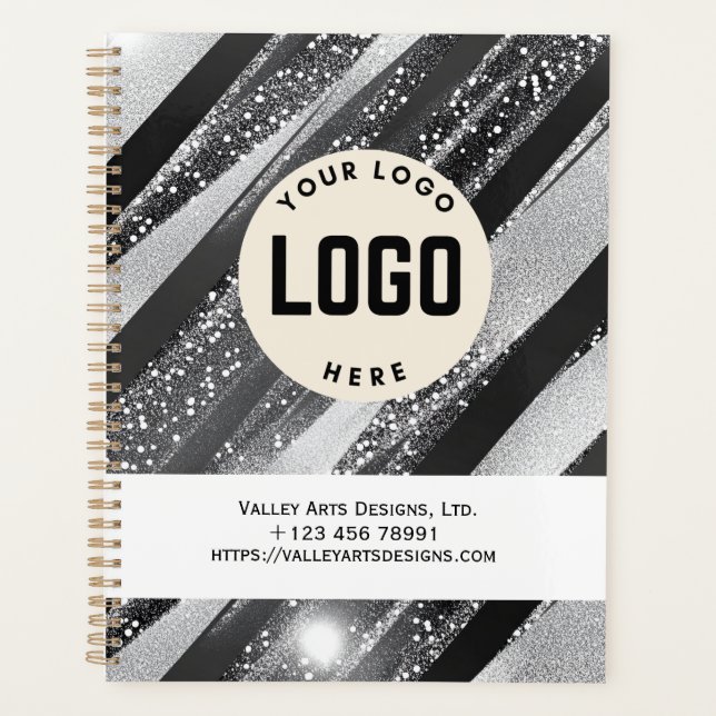 Custom Logo Promotional Notebook, Black  Planner (Front)