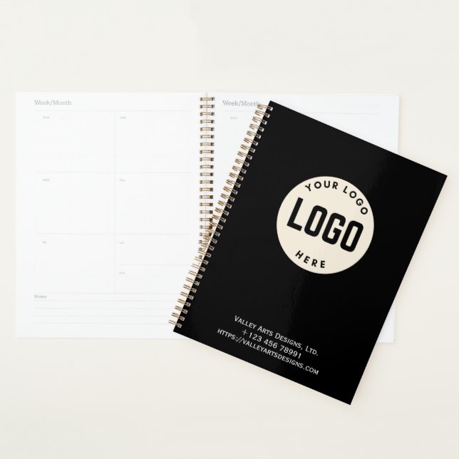Custom Logo Promotional Notebook, Black  Planner (Display)