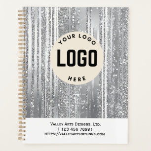 Custom Logo Promotional Notebook, Silver Grey Planner