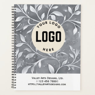 Custom Logo Promotional Notebook, Silver Grey Planner