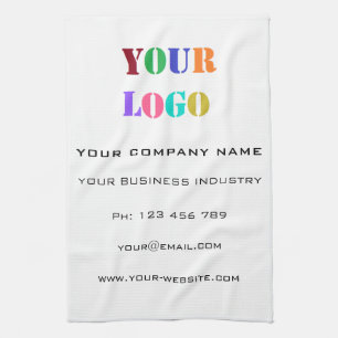 Custom Logo Promotional Personalised Your Business Tea Towel