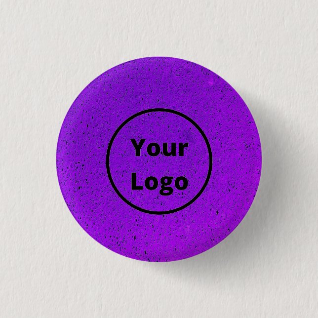 Custom logo purple rough surface print 3 cm round badge (Front)