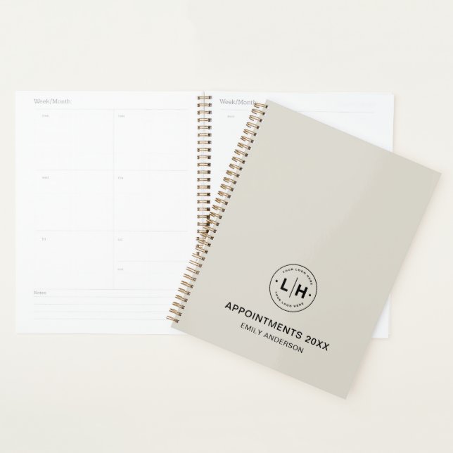 Custom Logo QR Business Appointments Planner (Display)