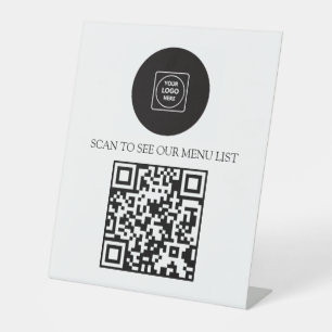 Custom Logo QR Business Display Pedestal Sign