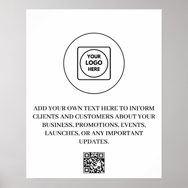 Custom Logo QR Code Brand Marketing Display poster (Front)