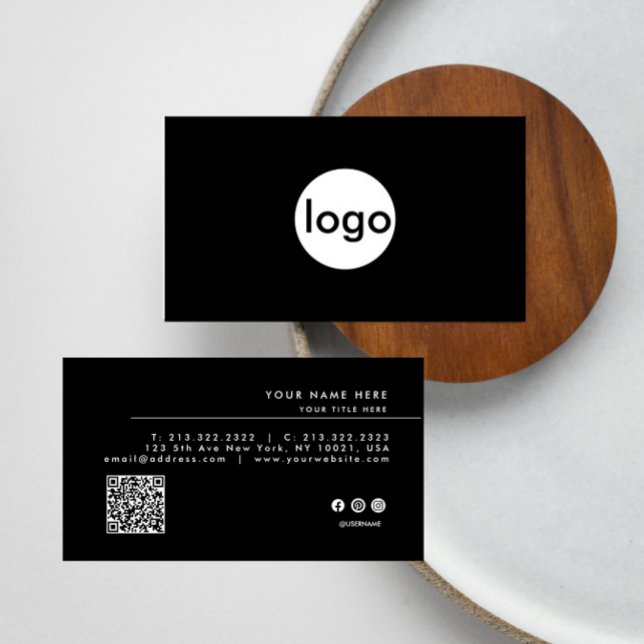  Custom logo QR Code  Business Card (Creator Uploaded)
