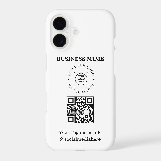Custom Logo QR Code Business Promo iphone case (Back)