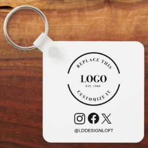 Custom Logo QR Code Business Promotion social Key Ring