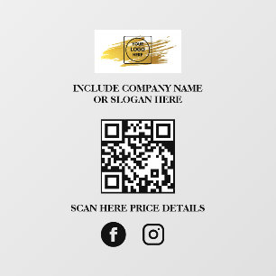 Custom Logo QR Code Business Window Sign Menu